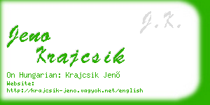 jeno krajcsik business card